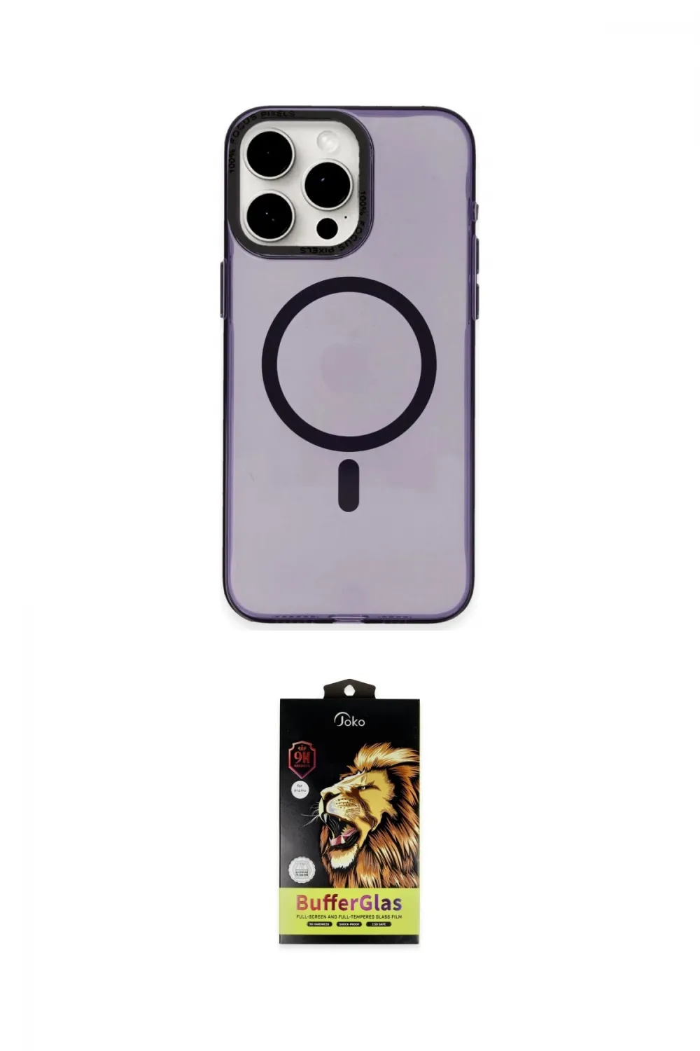 ieg™ iPhone 15 Pro Max Kılıf Eksen Işık Prime - Siyah Buffer Cam Ekran Koruyucu