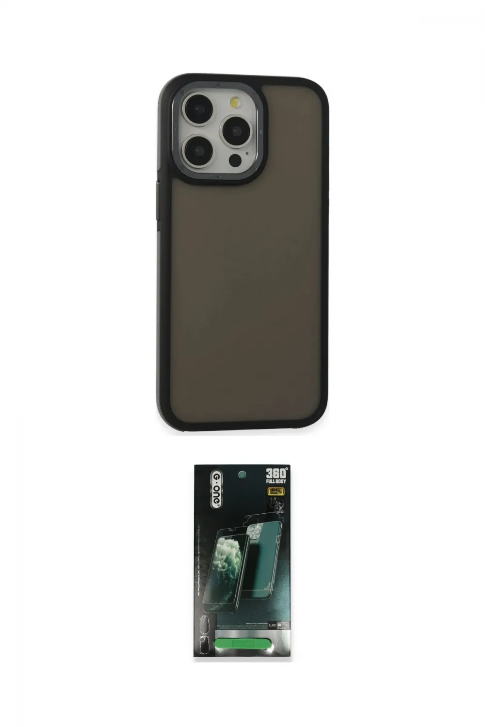 ieg™ iPhone 15 Pro Max Kılıf Eksen Işık - Şeffaf 360 Full Body Arka Koruyucu