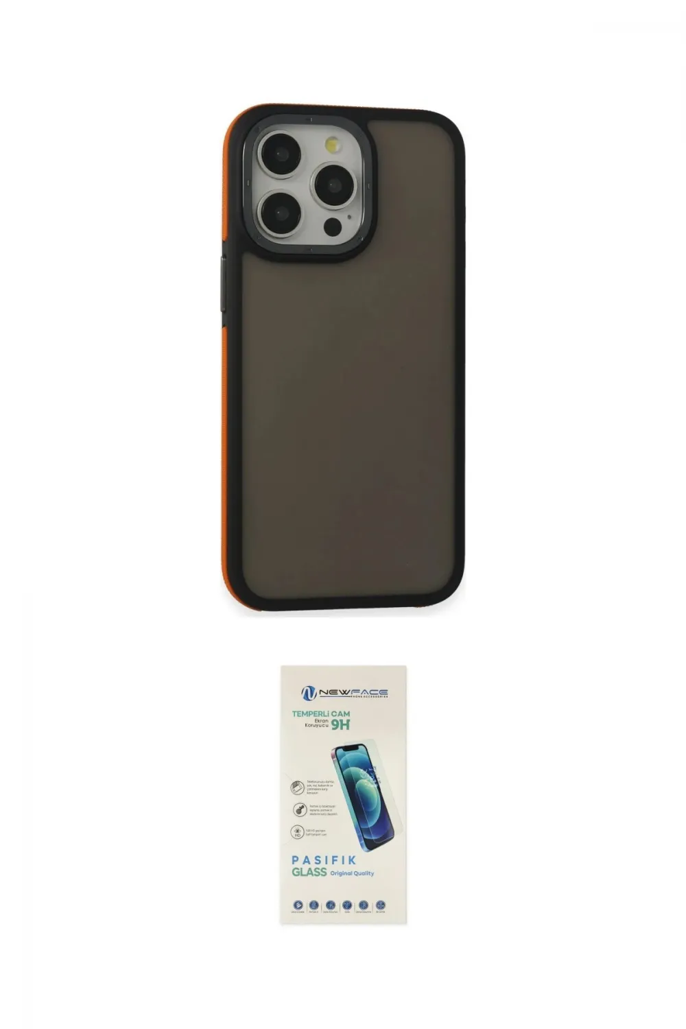 ieg™ iPhone 15 Pro Max Kılıf Eksen Işık - Şeffaf Pasifik Cam Ekran Koruyucu
