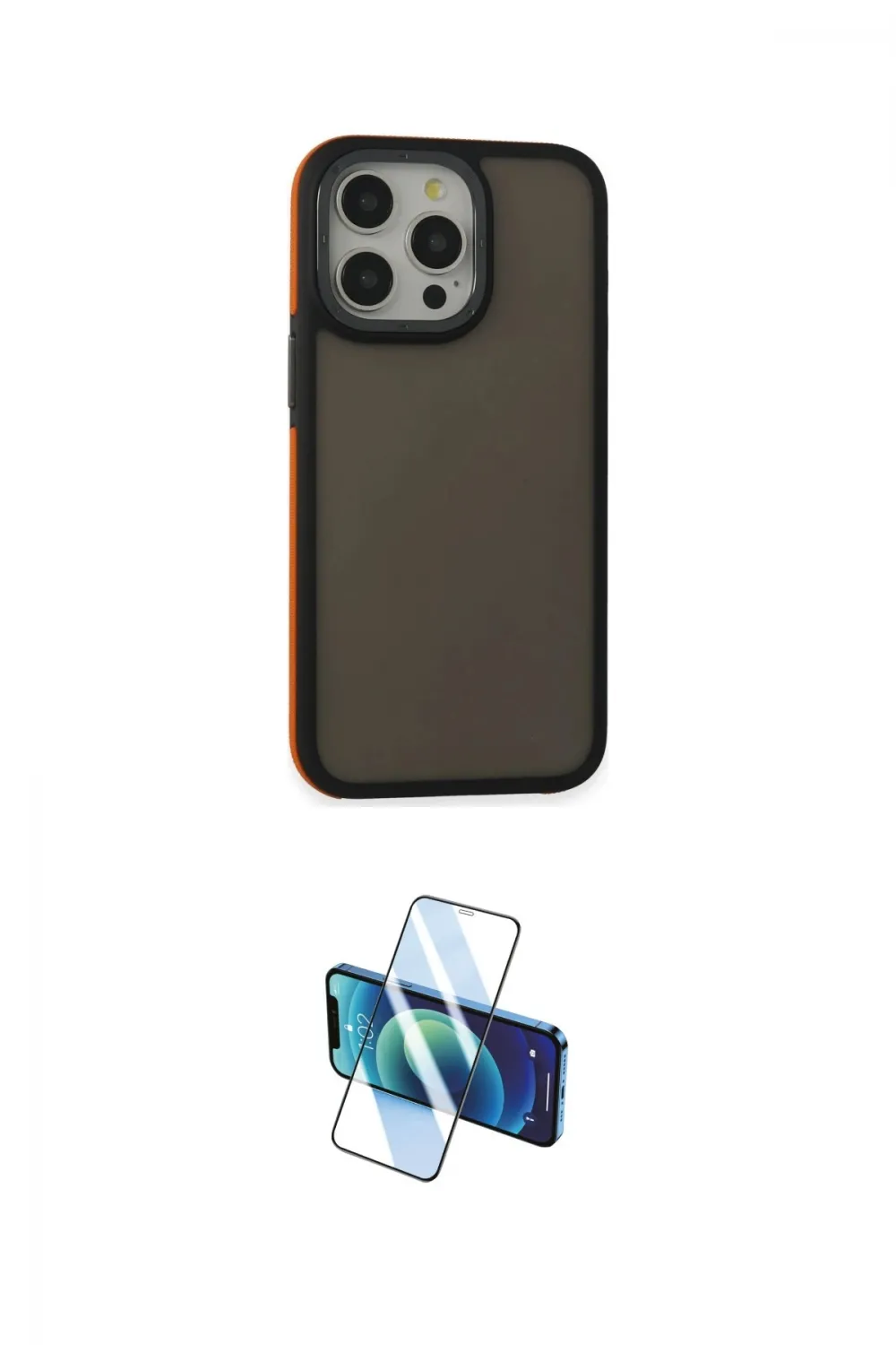 ieg™ iPhone 15 Pro Max Kılıf Eksen Işık - Siyah 3D Antistatik Seramik Nano Ekran Koruyucu