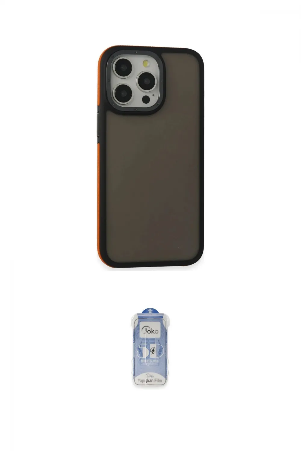 ieg™ iPhone 15 Pro Max Kılıf Eksen Işık - Siyah Joko Magic 5D Cam