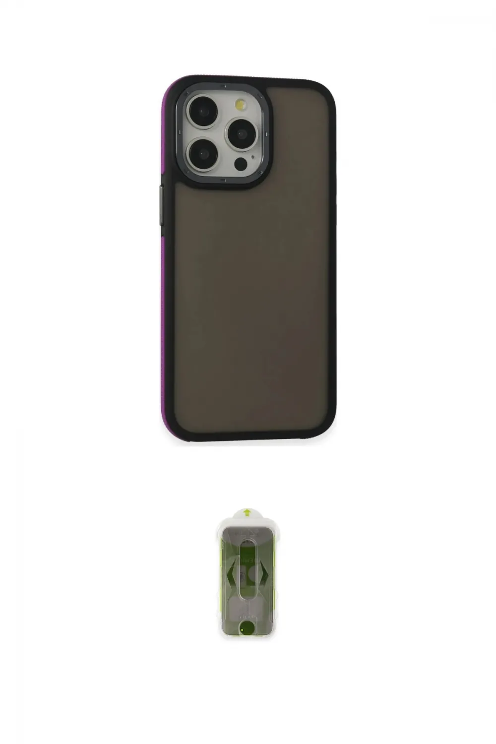ieg™ iPhone 15 Pro Max Kılıf Eksen Işık - Siyah Joko Magic 5D Hayalet Cam