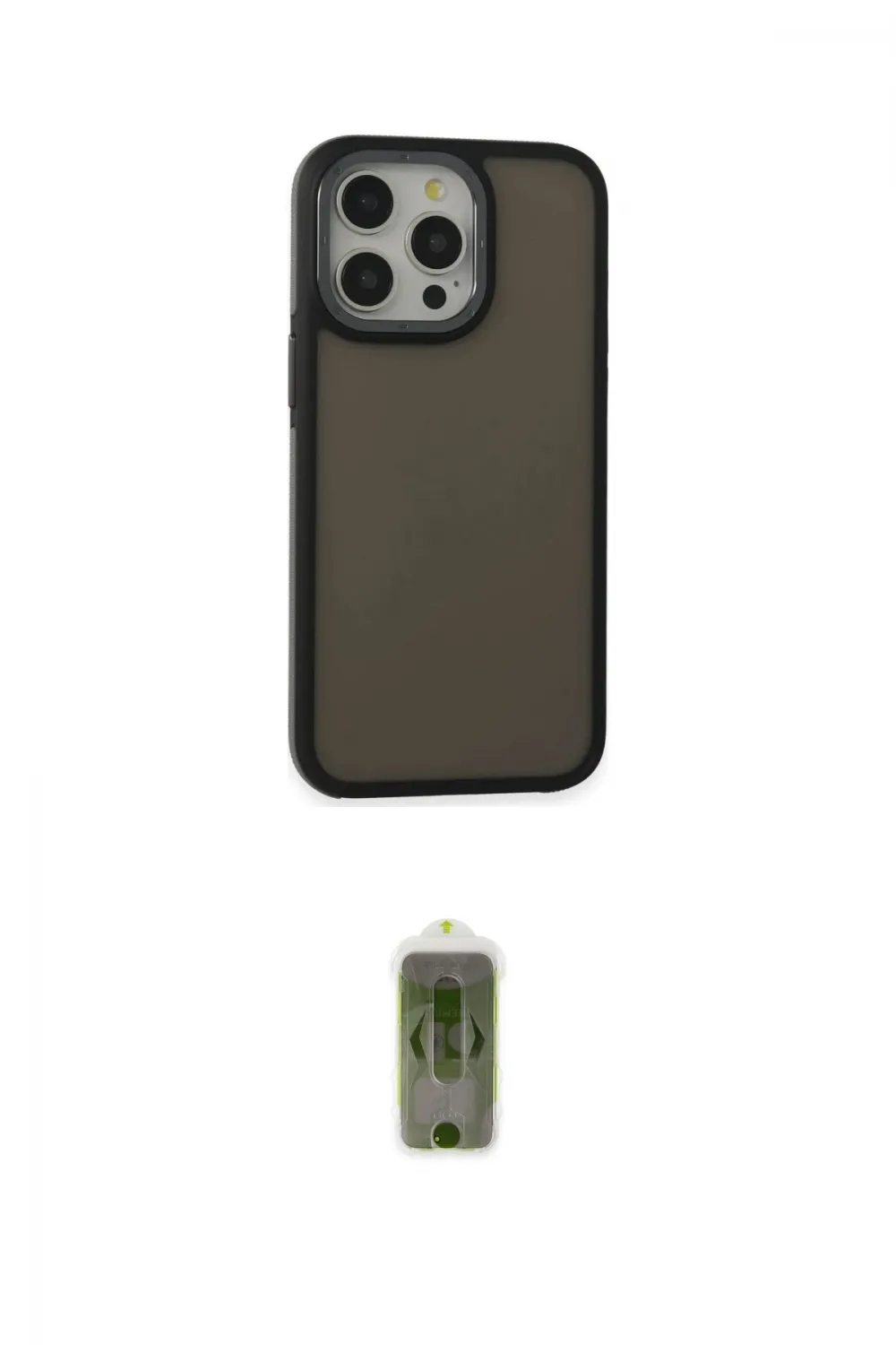ieg™ iPhone 15 Pro Max Kılıf Eksen Işık - Siyah Joko Magic 5D Hayalet Cam