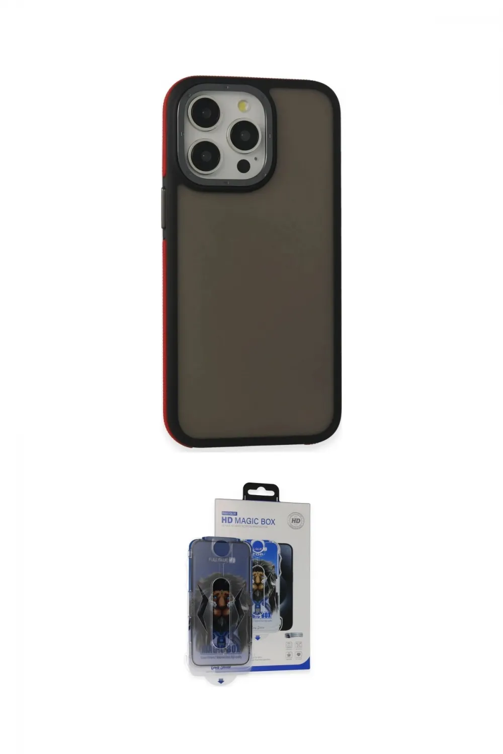 ieg™ iPhone 15 Pro Max Kılıf Eksen Işık - Siyah Vanessa Magic Cam