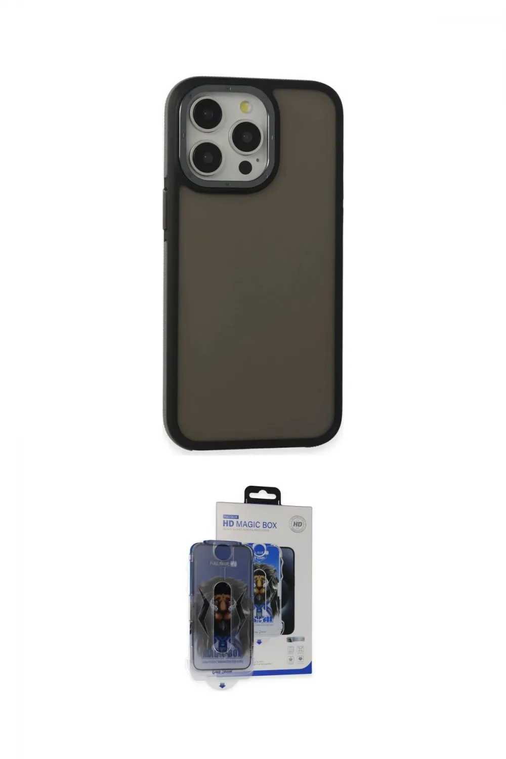 ieg™ iPhone 15 Pro Max Kılıf Eksen Işık - Siyah Vanessa Magic Cam