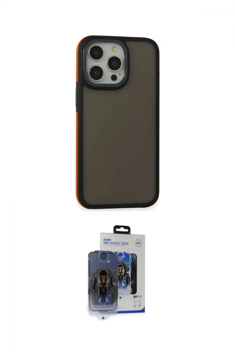 ieg™ iPhone 15 Pro Max Kılıf Eksen Işık - Siyah Vanessa Magic Cam