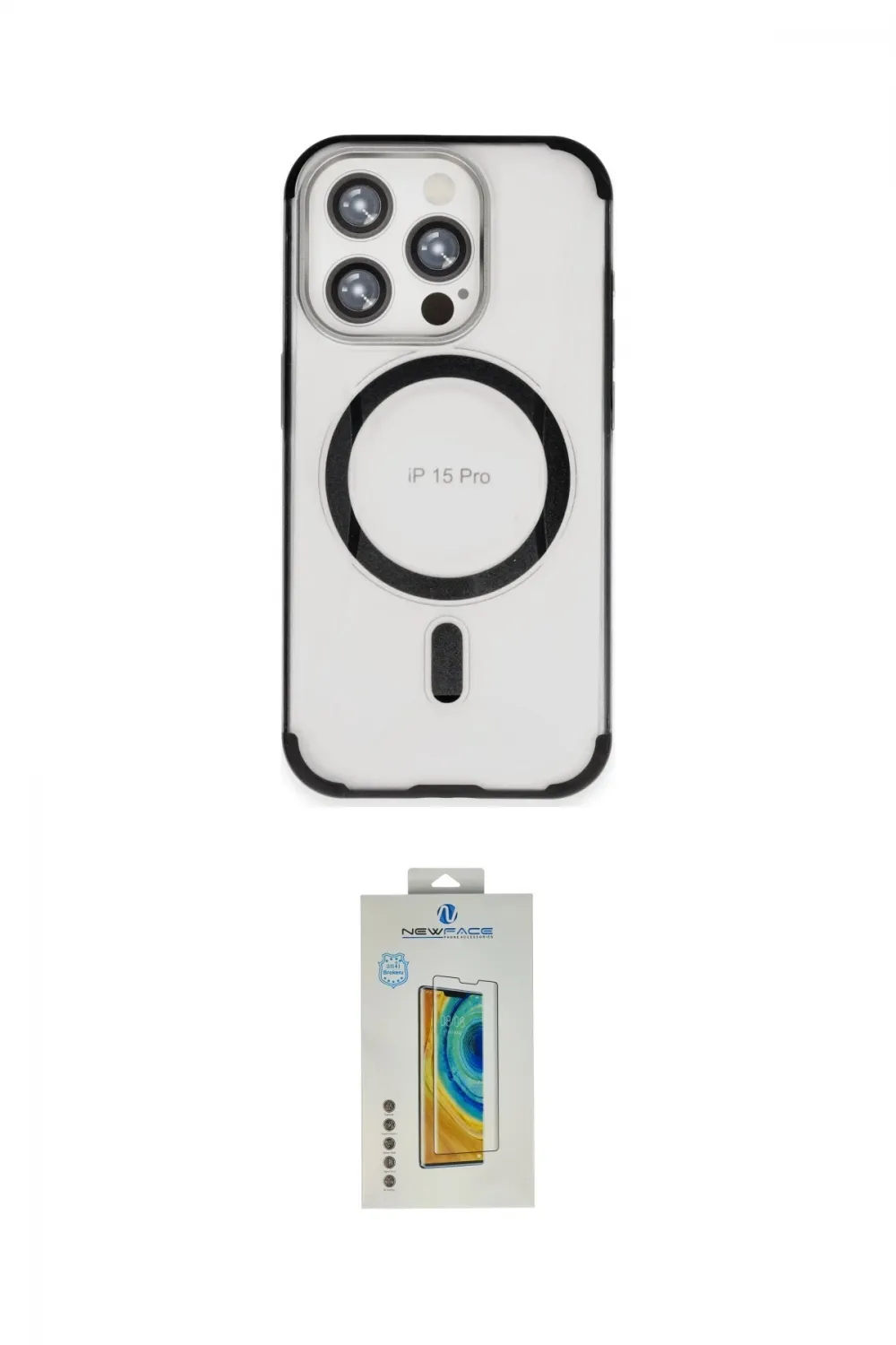 ieg™ iPhone 15 Pro Max Kılıf Eksen Klasik Koleksiyonu - Siyah Polymer Nano Ekran Koruyucu