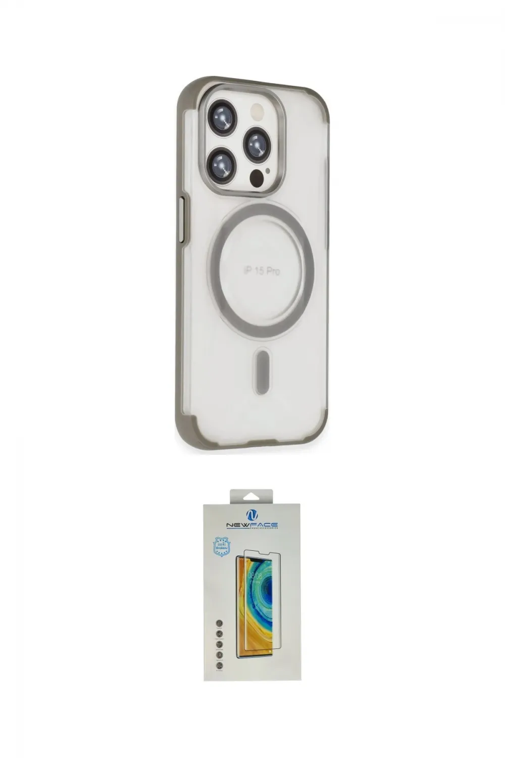 ieg™ iPhone 15 Pro Max Kılıf Eksen Klasik Koleksiyonu - Siyah Polymer Nano Ekran Koruyucu