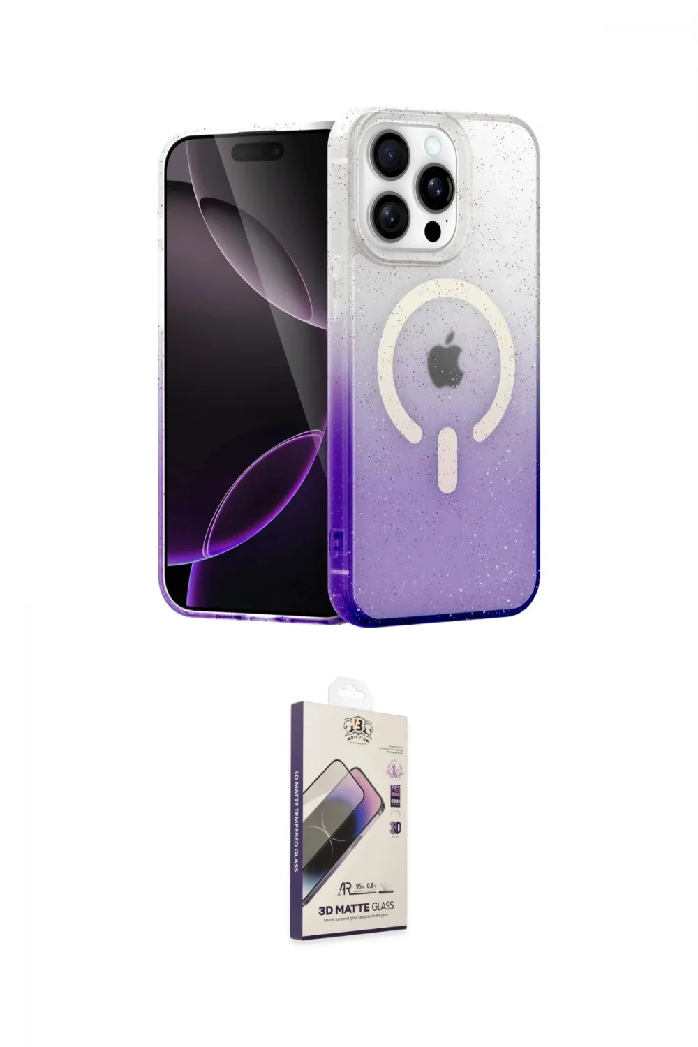 ieg™ iPhone 15 Pro Max Kılıf Eksen Minimal Özel Seri - Siyah Bilvis 3D Mat Cam Ekran Koruyucu