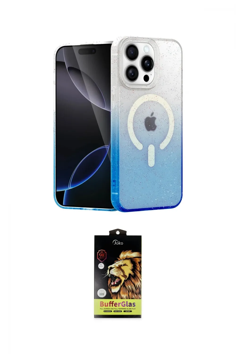 ieg™ iPhone 15 Pro Max Kılıf Eksen Minimal Özel Seri - Siyah Buffer Cam Ekran Koruyucu