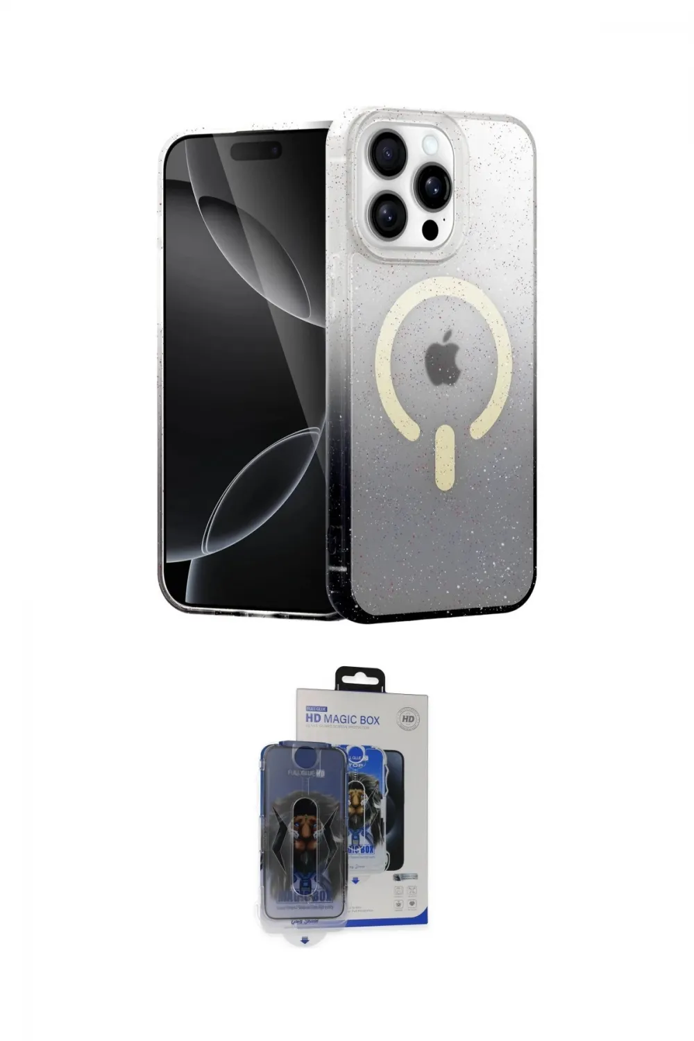 ieg™ iPhone 15 Pro Max Kılıf Eksen Minimal Özel Seri - Siyah Vanessa Magic Cam