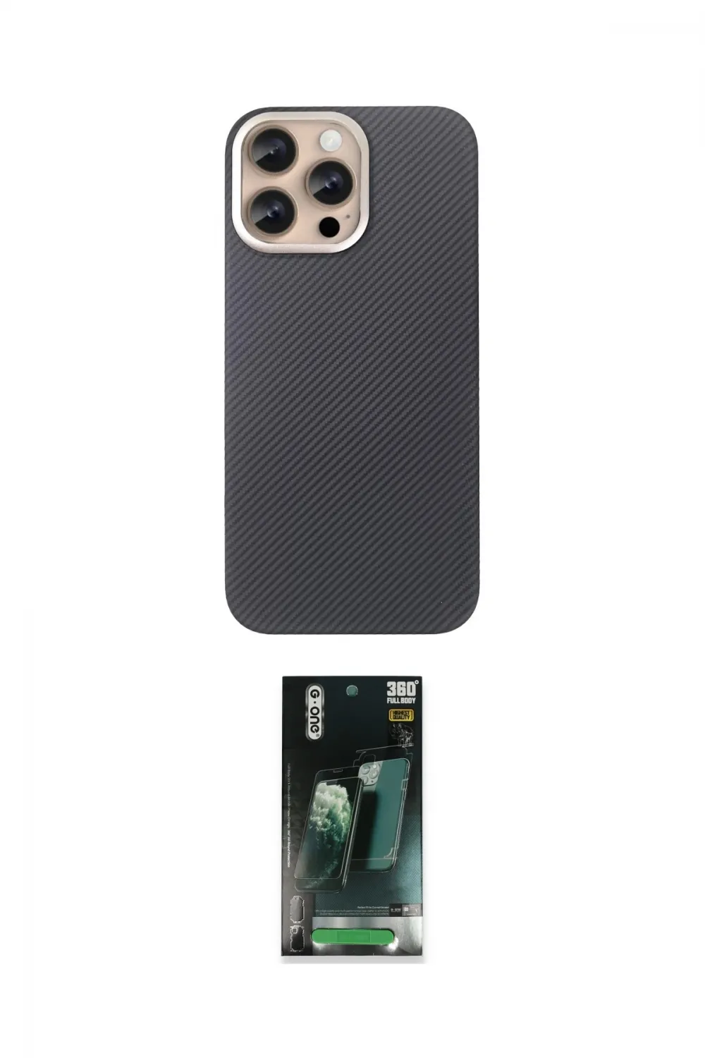 ieg™ iPhone 15 Pro Max Kılıf Eksen Prime - Siyah 360 Mat Full Body Arka Koruyucu