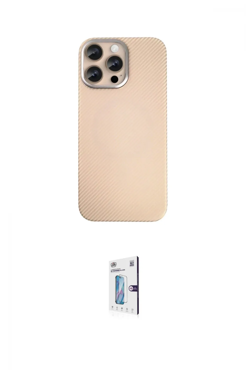 ieg™ iPhone 15 Pro Max Kılıf Eksen Prime - Siyah Bilvis 0.18mm Plus Cam Ekran Koruyucu