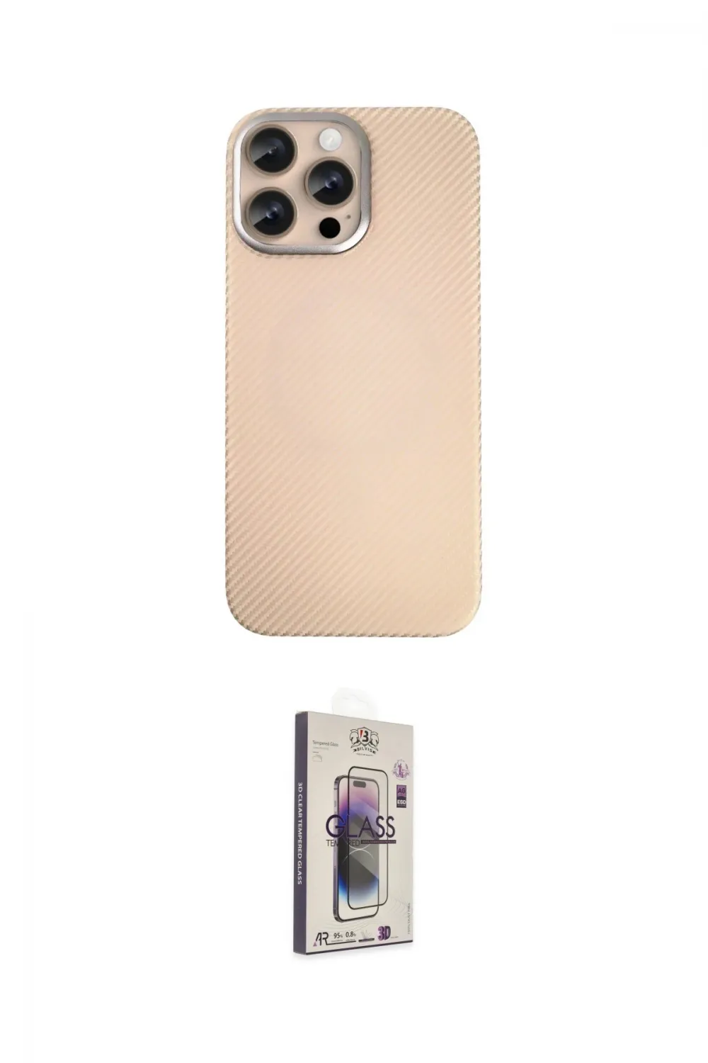 ieg™ iPhone 15 Pro Max Kılıf Eksen Prime - Siyah Bilvis 3D Cam Ekran Koruyucu