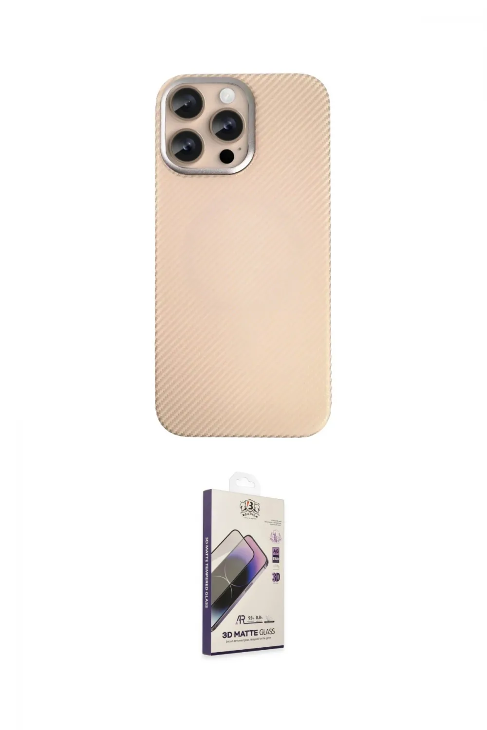 ieg™ iPhone 15 Pro Max Kılıf Eksen Prime - Siyah Bilvis 3D Mat Cam Ekran Koruyucu