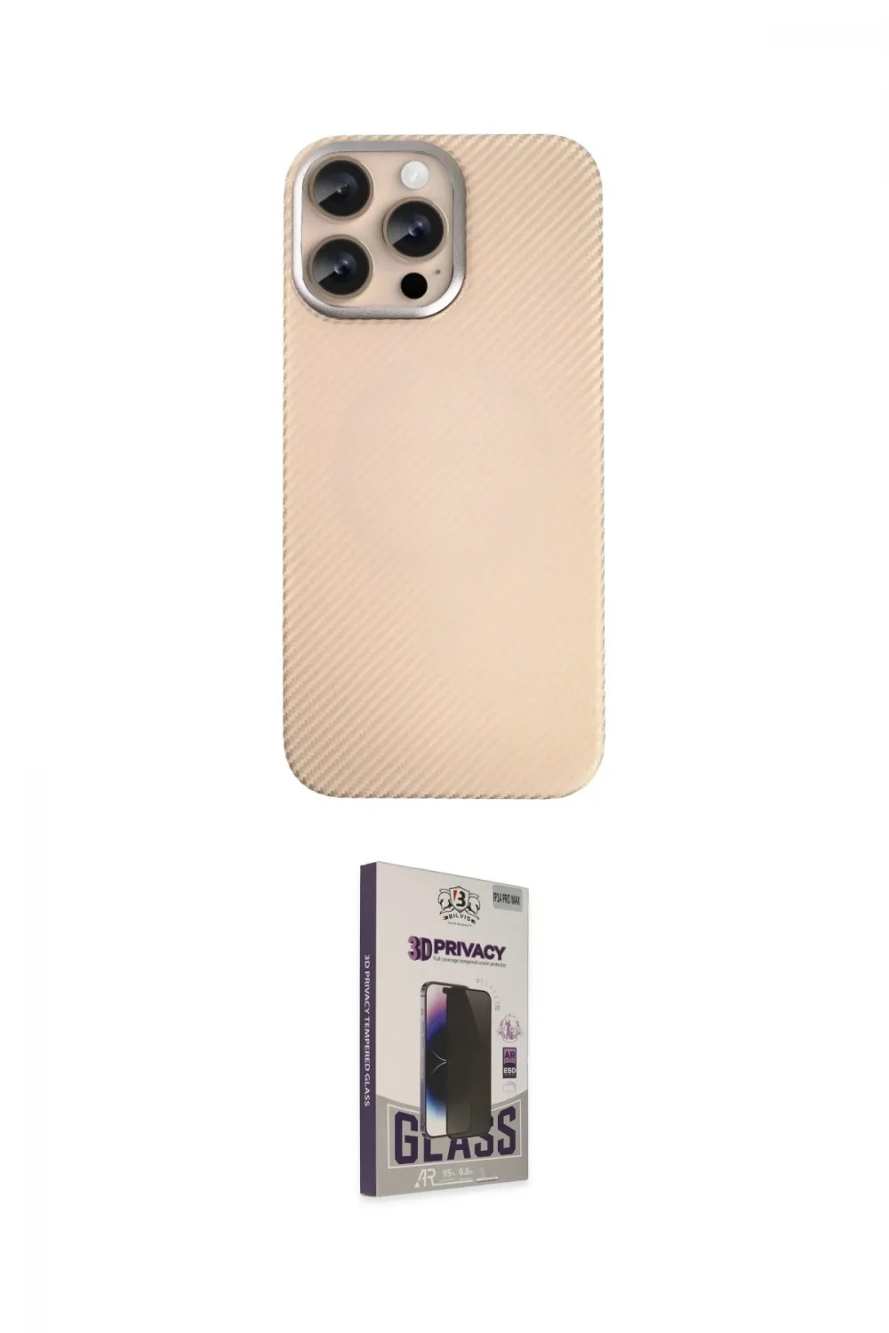 ieg™ iPhone 15 Pro Max Kılıf Eksen Prime - Siyah Bilvis Hayalet Cam Ekran Koruyucu