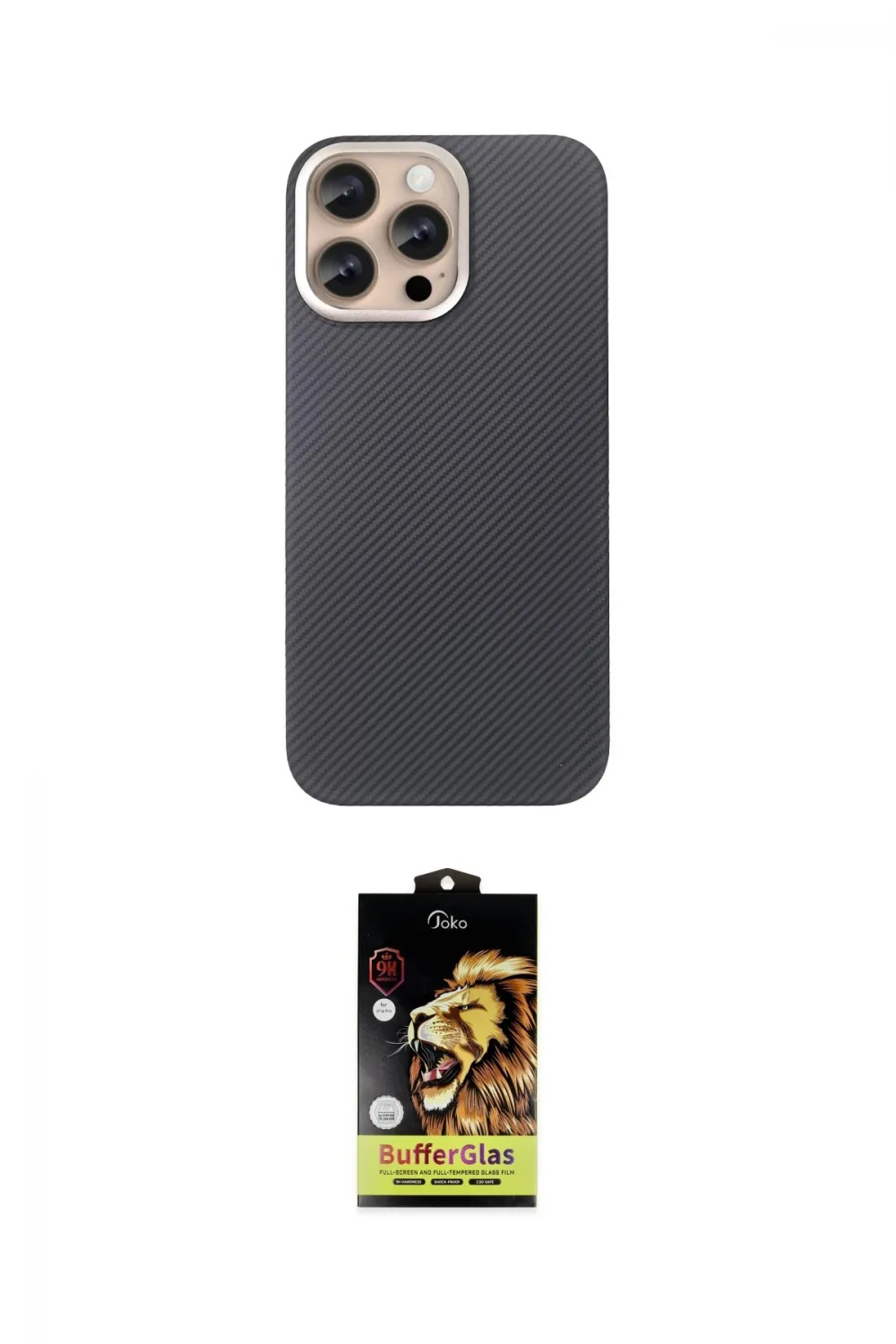 ieg™ iPhone 15 Pro Max Kılıf Eksen Prime - Siyah Buffer Cam Ekran Koruyucu