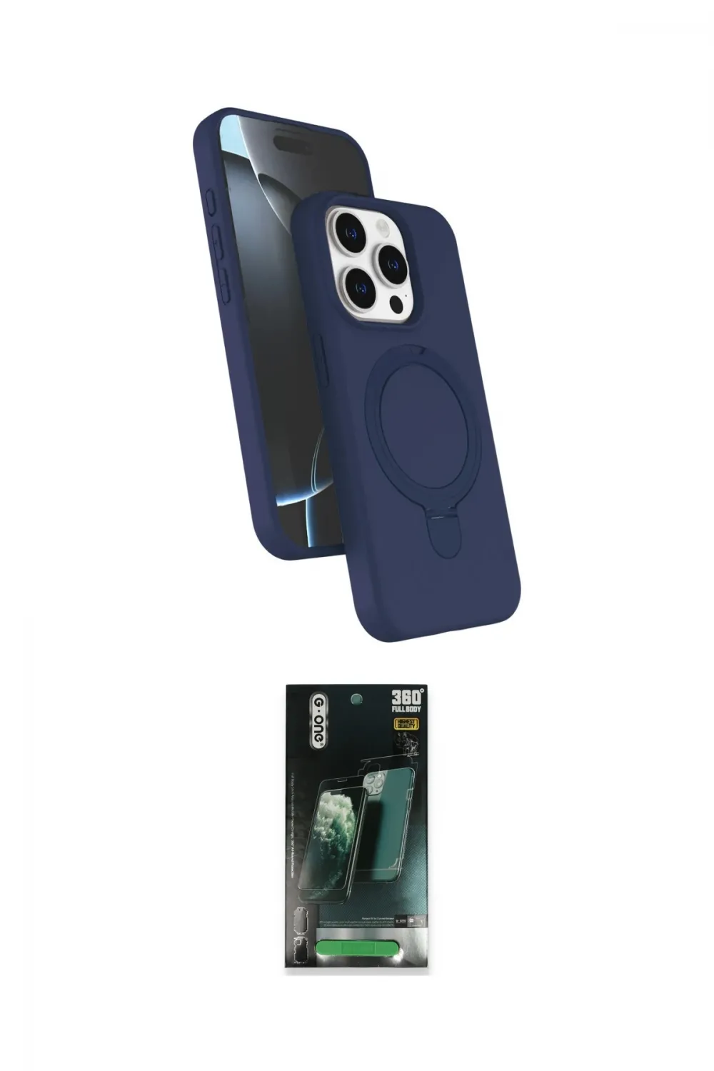 ieg™ iPhone 15 Pro Max Kılıf İz Işık Koleksiyonu - Siyah 360 Mat Full Body Arka Koruyucu