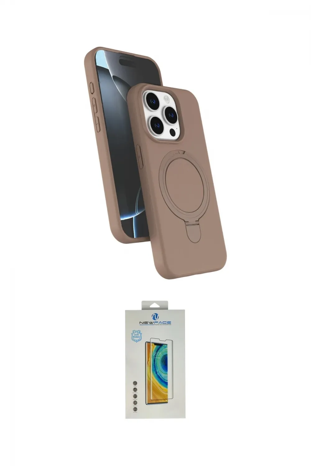 ieg™ iPhone 15 Pro Max Kılıf İz Işık Koleksiyonu - Siyah Polymer Nano Ekran Koruyucu