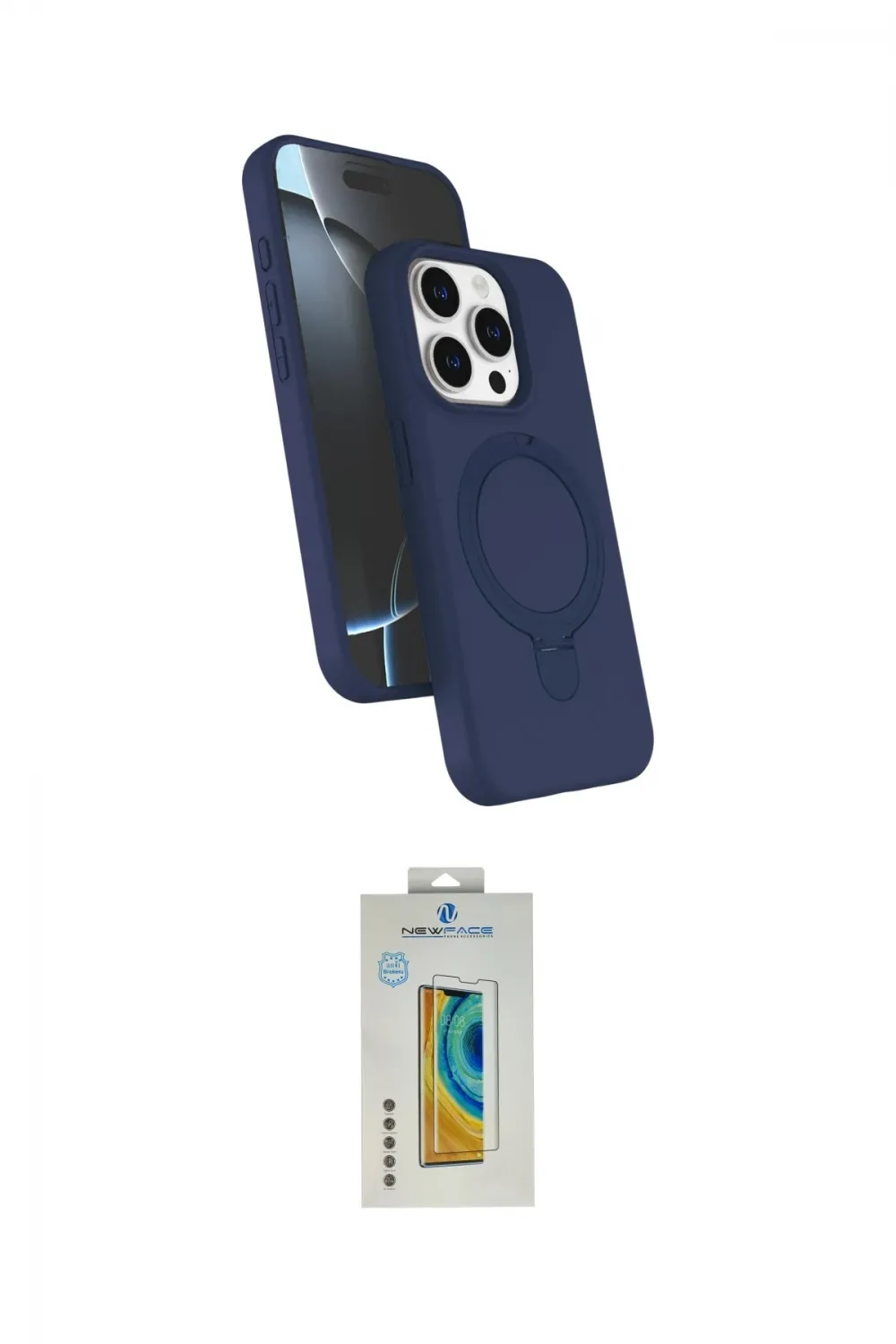 ieg™ iPhone 15 Pro Max Kılıf İz Işık Koleksiyonu - Siyah Polymer Nano Ekran Koruyucu
