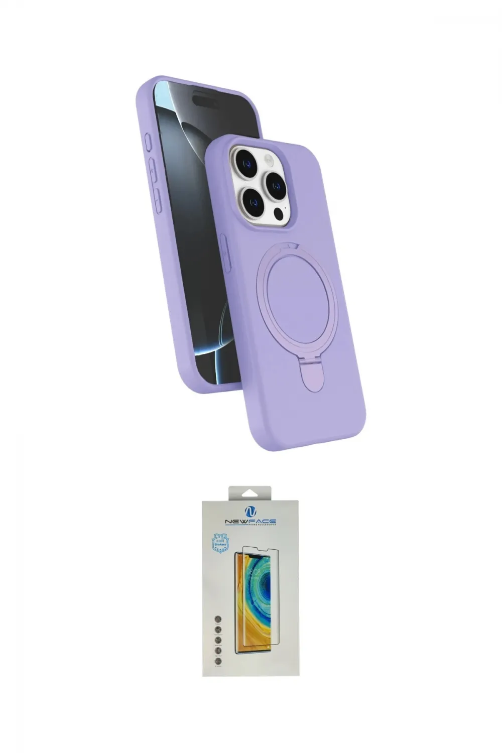 ieg™ iPhone 15 Pro Max Kılıf İz Işık Koleksiyonu - Siyah Polymer Nano Ekran Koruyucu