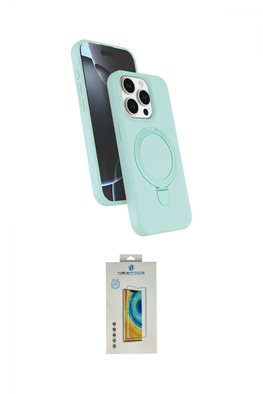 ieg™ iPhone 15 Pro Max Kılıf İz Işık Koleksiyonu - Siyah Polymer Nano Ekran Koruyucu