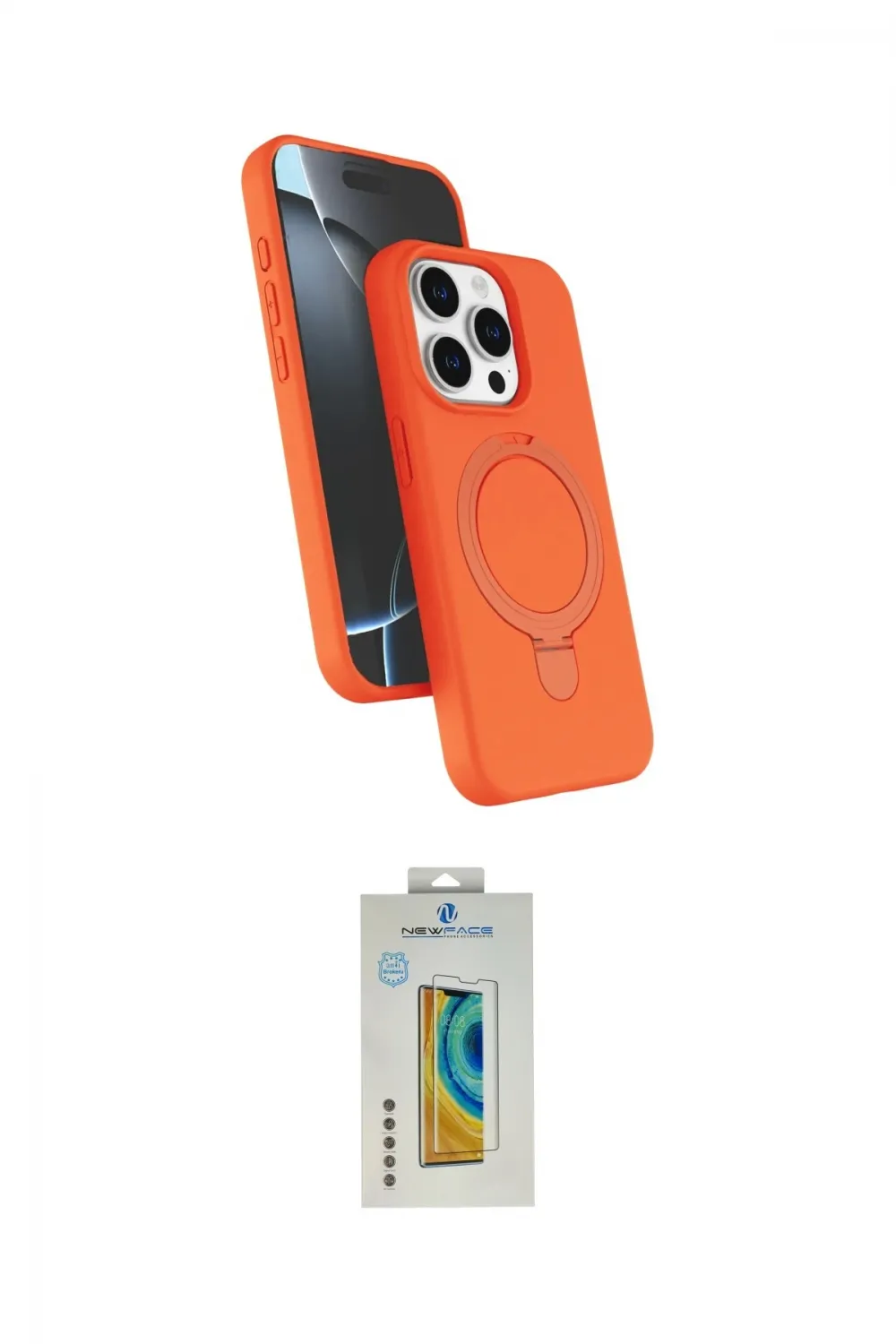 ieg™ iPhone 15 Pro Max Kılıf İz Işık Koleksiyonu - Siyah Polymer Nano Ekran Koruyucu