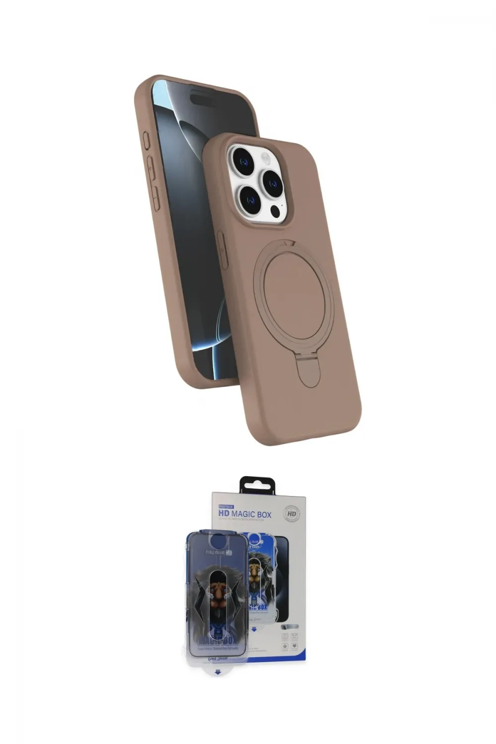 ieg™ iPhone 15 Pro Max Kılıf İz Işık Koleksiyonu - Siyah Vanessa Magic Cam