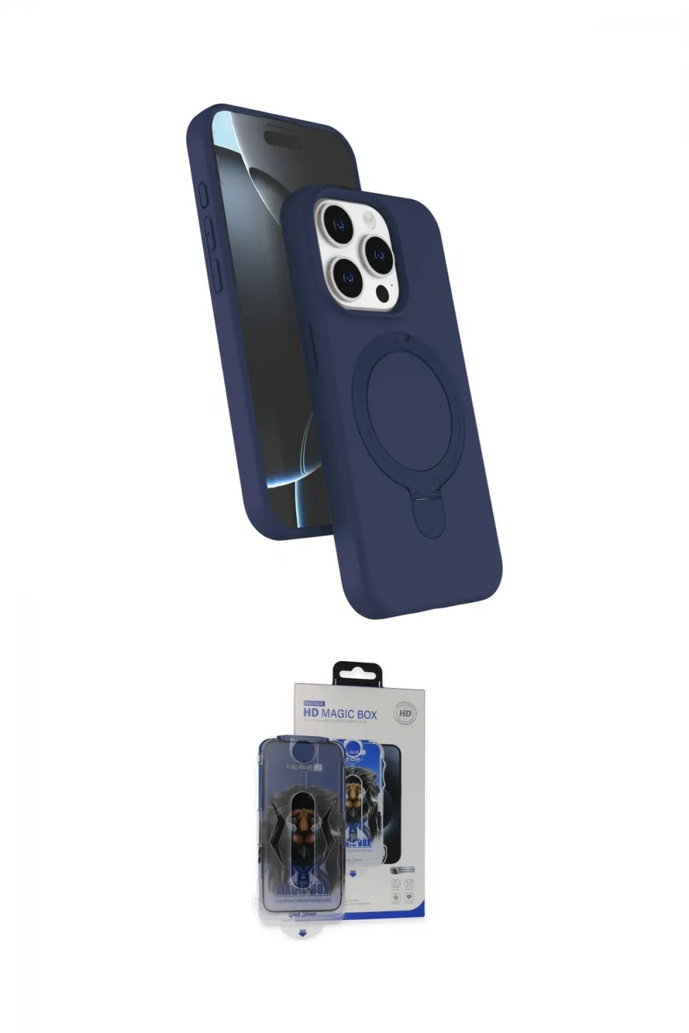 ieg™ iPhone 15 Pro Max Kılıf İz Işık Koleksiyonu - Siyah Vanessa Magic Cam