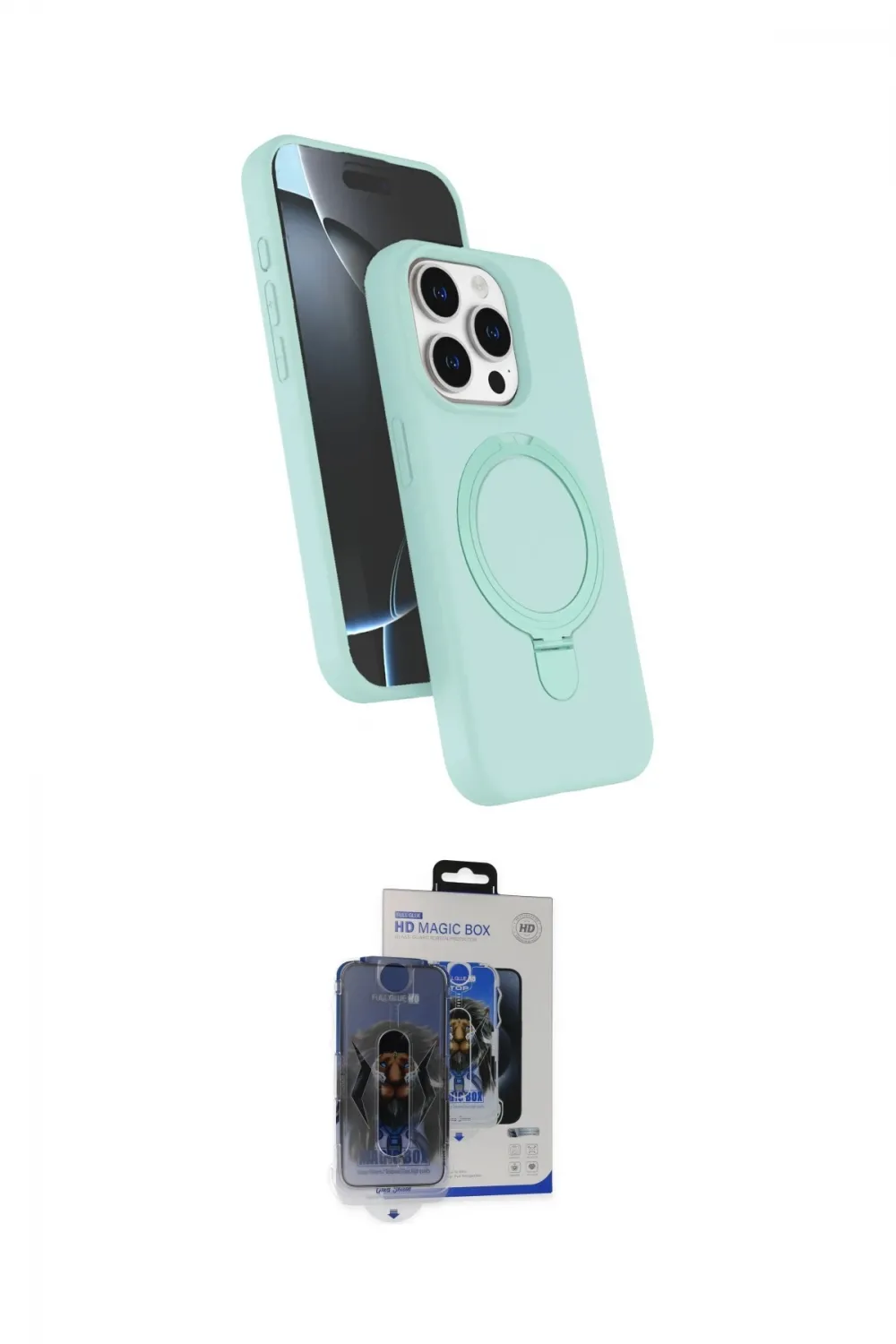 ieg™ iPhone 15 Pro Max Kılıf İz Işık Koleksiyonu - Siyah Vanessa Magic Cam