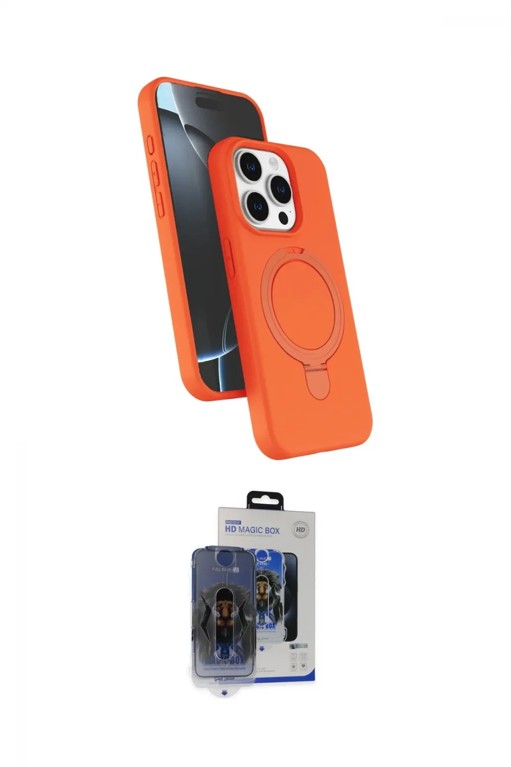 ieg™ iPhone 15 Pro Max Kılıf İz Işık Koleksiyonu - Siyah Vanessa Magic Cam