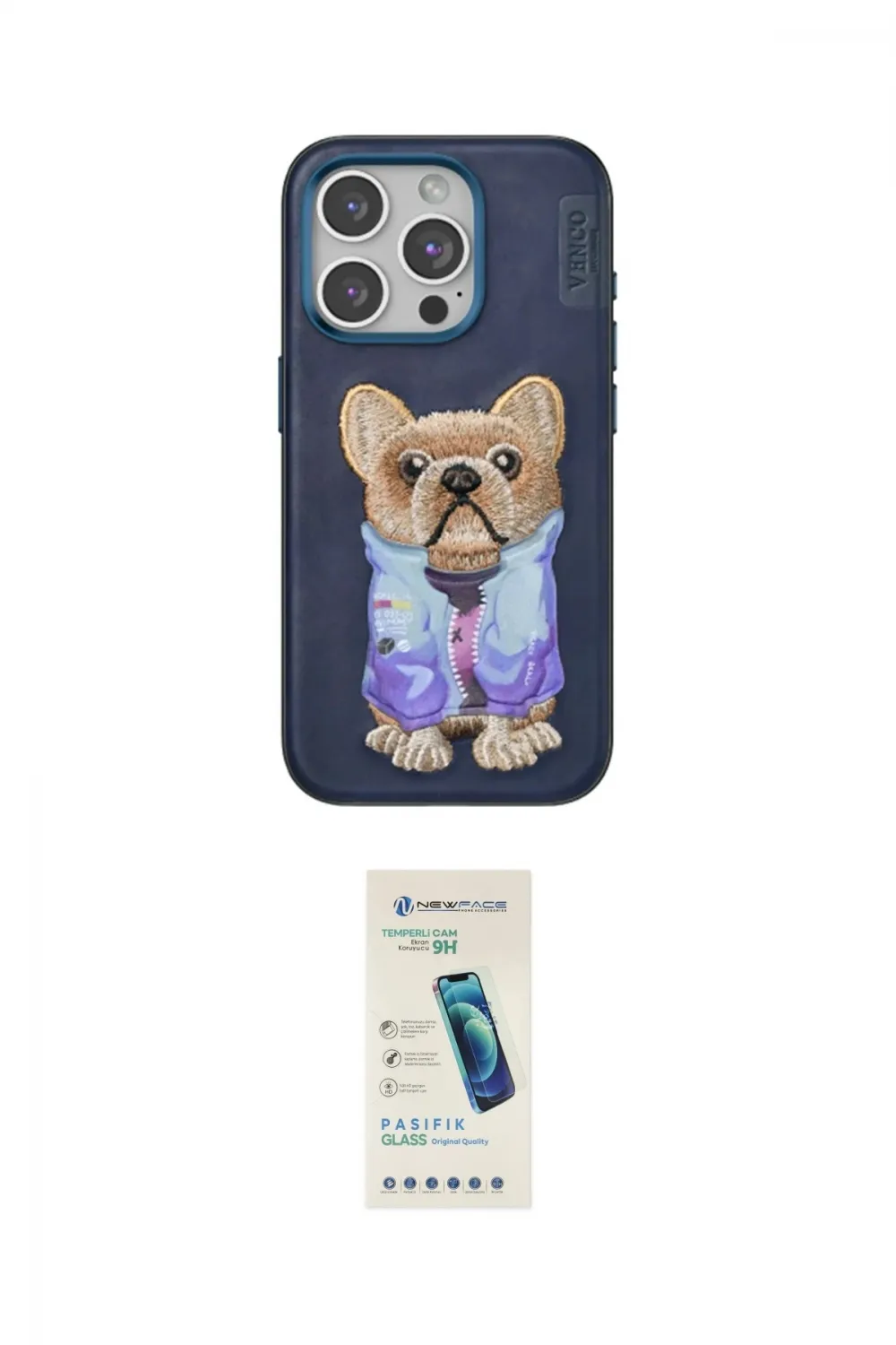 ieg™ iPhone 15 Pro Max Kılıf İz Minimal Koleksiyonu - Şeffaf Pasifik Cam Ekran Koruyucu