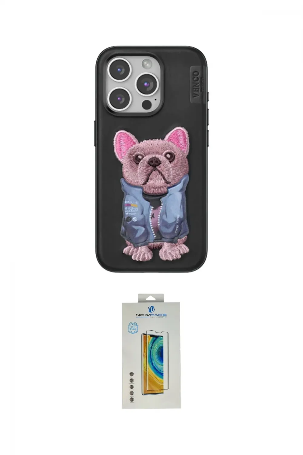 ieg™ iPhone 15 Pro Max Kılıf İz Minimal Koleksiyonu - Siyah Polymer Nano Ekran Koruyucu