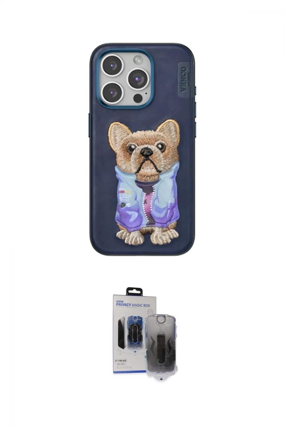 ieg™ iPhone 15 Pro Max Kılıf İz Minimal Koleksiyonu - Siyah Vanessa Magic Hayalet Cam