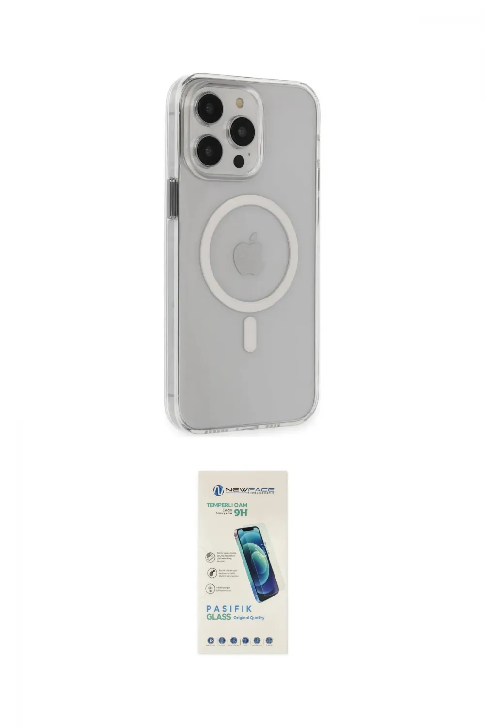 ieg™ iPhone 15 Pro Max Kılıf Kıvılcım Asil Özel Seri - Şeffaf Pasifik Cam Ekran Koruyucu