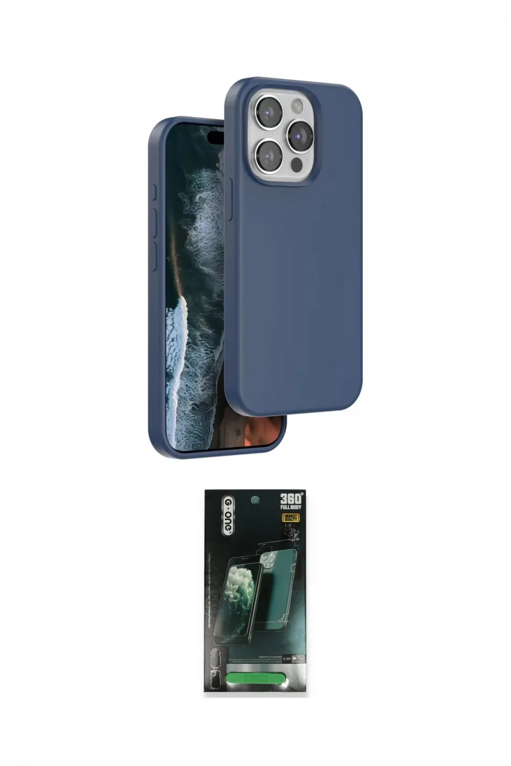 ieg™ iPhone 15 Pro Max Kılıf Kıvılcım Çizgi Serisi - Şeffaf 360 Full Body Arka Koruyucu