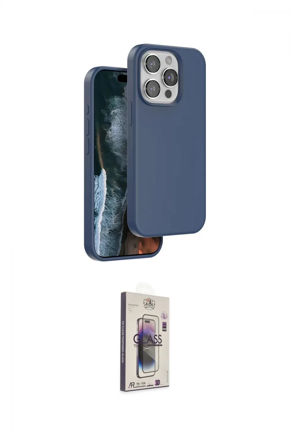 ieg™ iPhone 15 Pro Max Kılıf Kıvılcım Çizgi Serisi - Siyah Bilvis 3D Cam Ekran Koruyucu