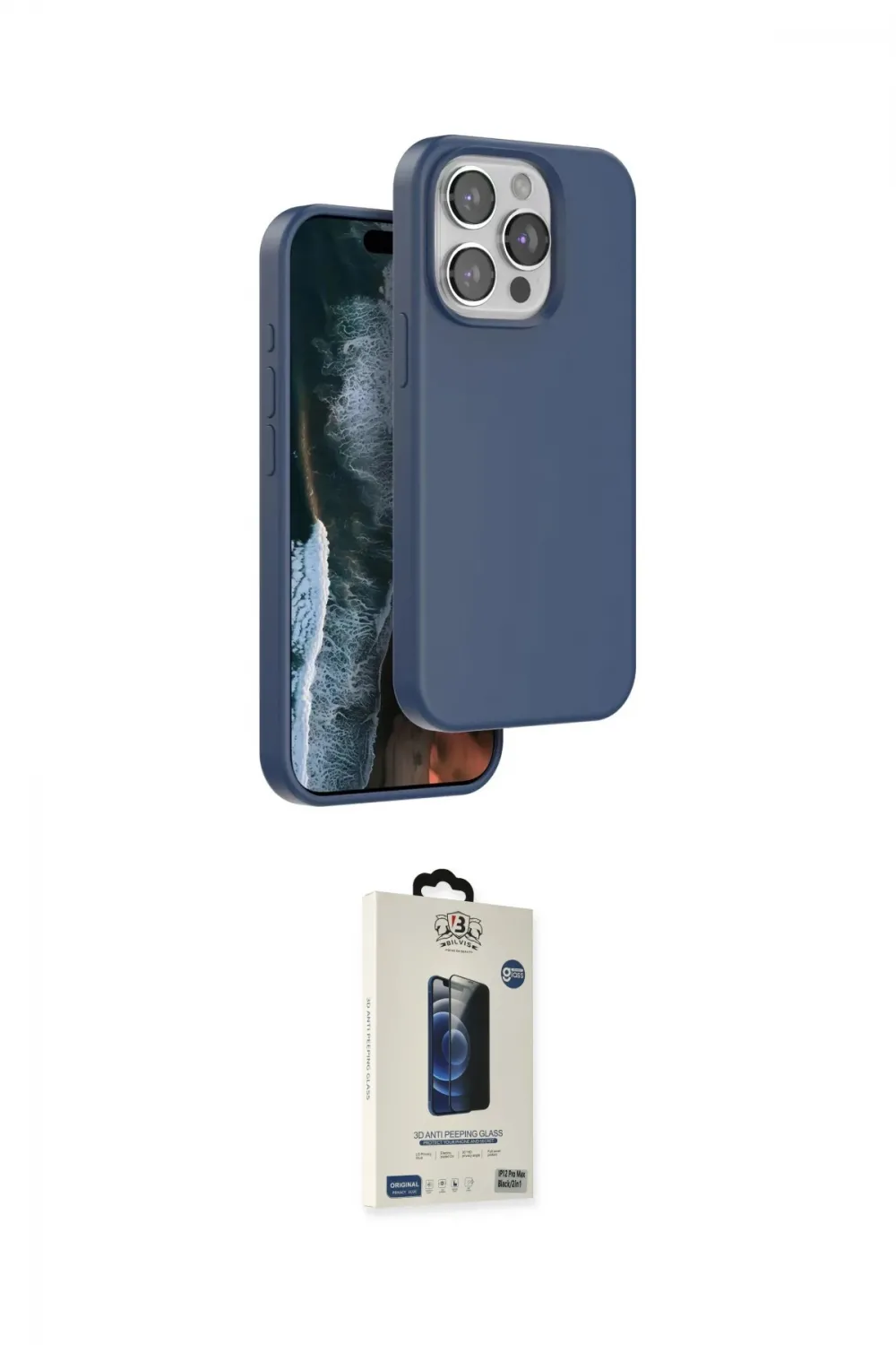 ieg™ iPhone 15 Pro Max Kılıf Kıvılcım Çizgi Serisi - Siyah Bilvis Hayalet Cam Ekran Koruyucu