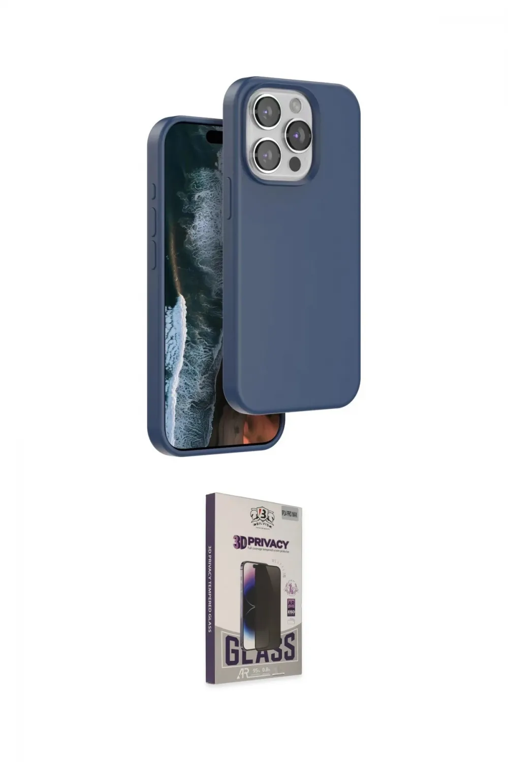 ieg™ iPhone 15 Pro Max Kılıf Kıvılcım Çizgi Serisi - Siyah Bilvis Hayalet Cam Ekran Koruyucu
