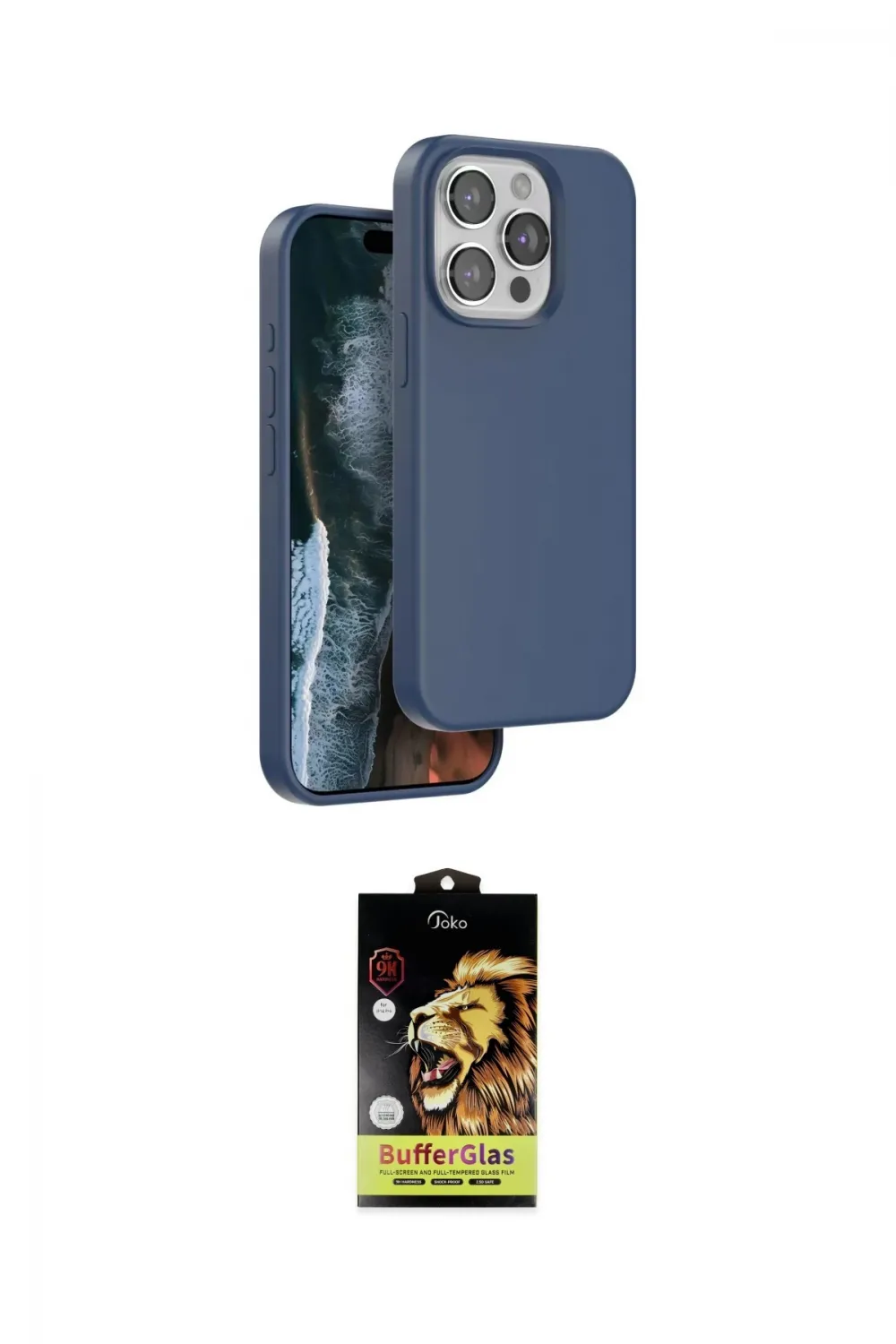 ieg™ iPhone 15 Pro Max Kılıf Kıvılcım Çizgi Serisi - Siyah Buffer Cam Ekran Koruyucu