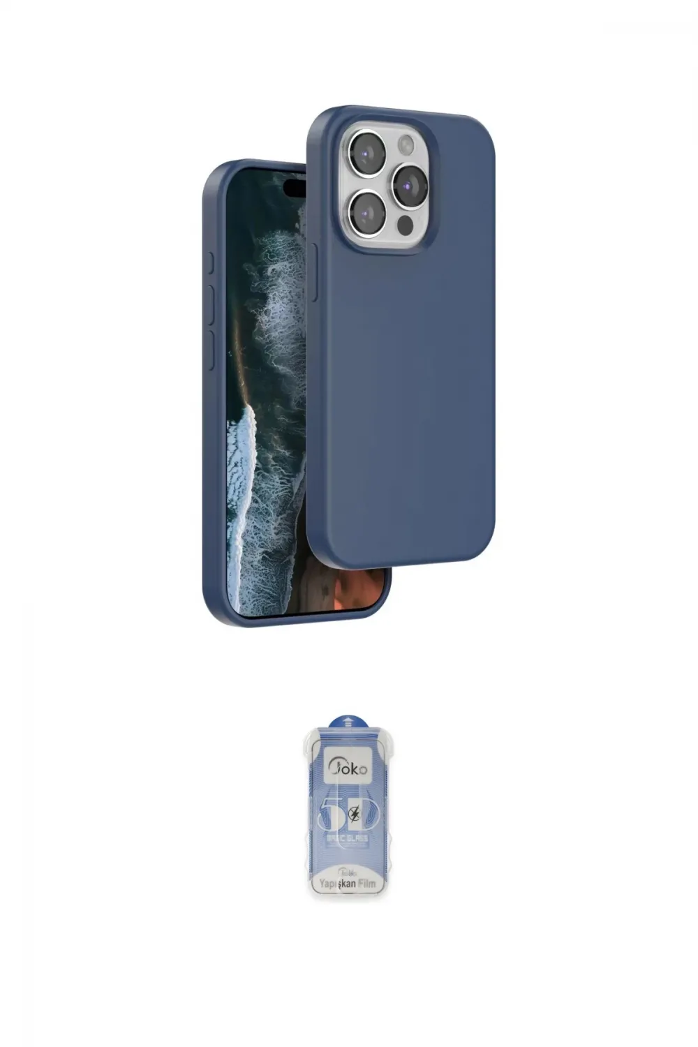 ieg™ iPhone 15 Pro Max Kılıf Kıvılcım Çizgi Serisi - Siyah Joko Magic 5D Cam