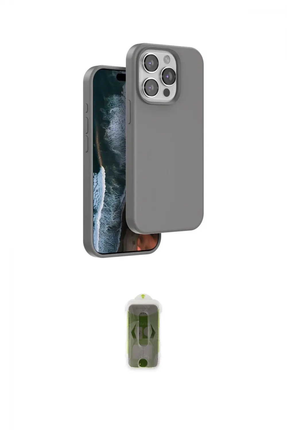 ieg™ iPhone 15 Pro Max Kılıf Kıvılcım Çizgi Serisi - Siyah Joko Magic 5D Hayalet Cam