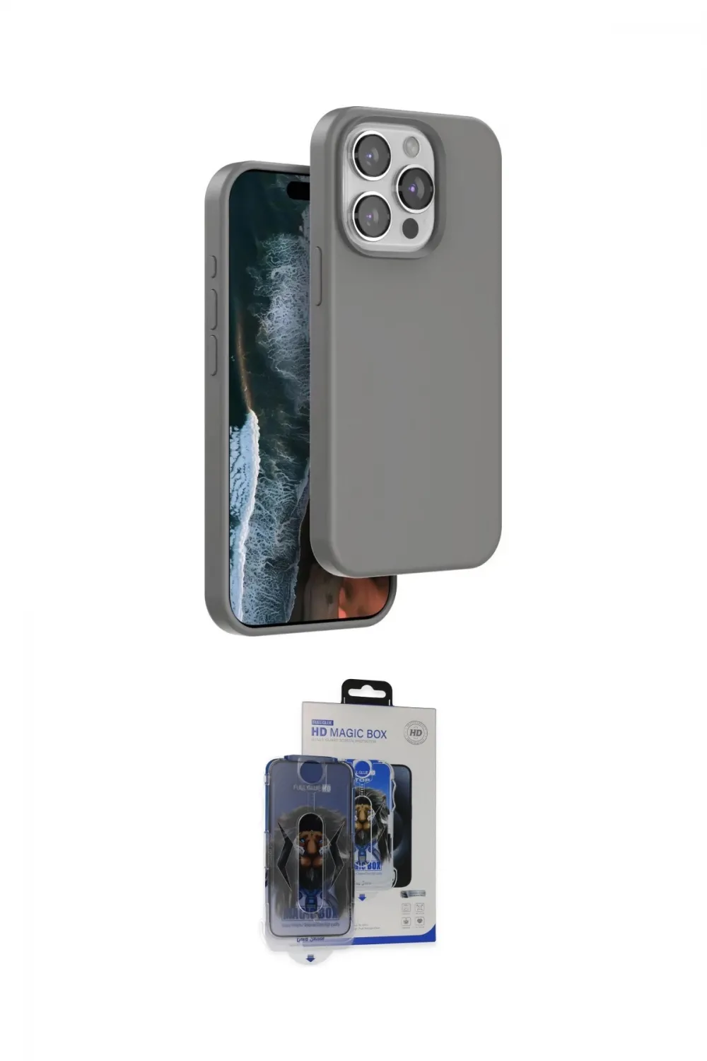 ieg™ iPhone 15 Pro Max Kılıf Kıvılcım Çizgi Serisi - Siyah Vanessa Magic Cam