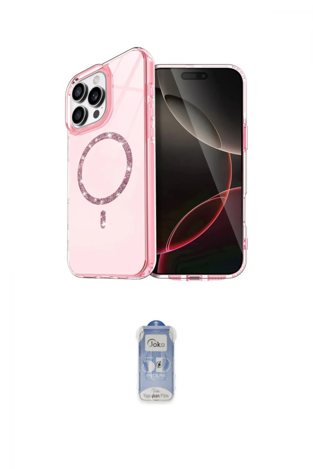 ieg™ iPhone 15 Pro Max Kılıf Kıvılcım Form Prime - Siyah Joko Magic 5D Cam