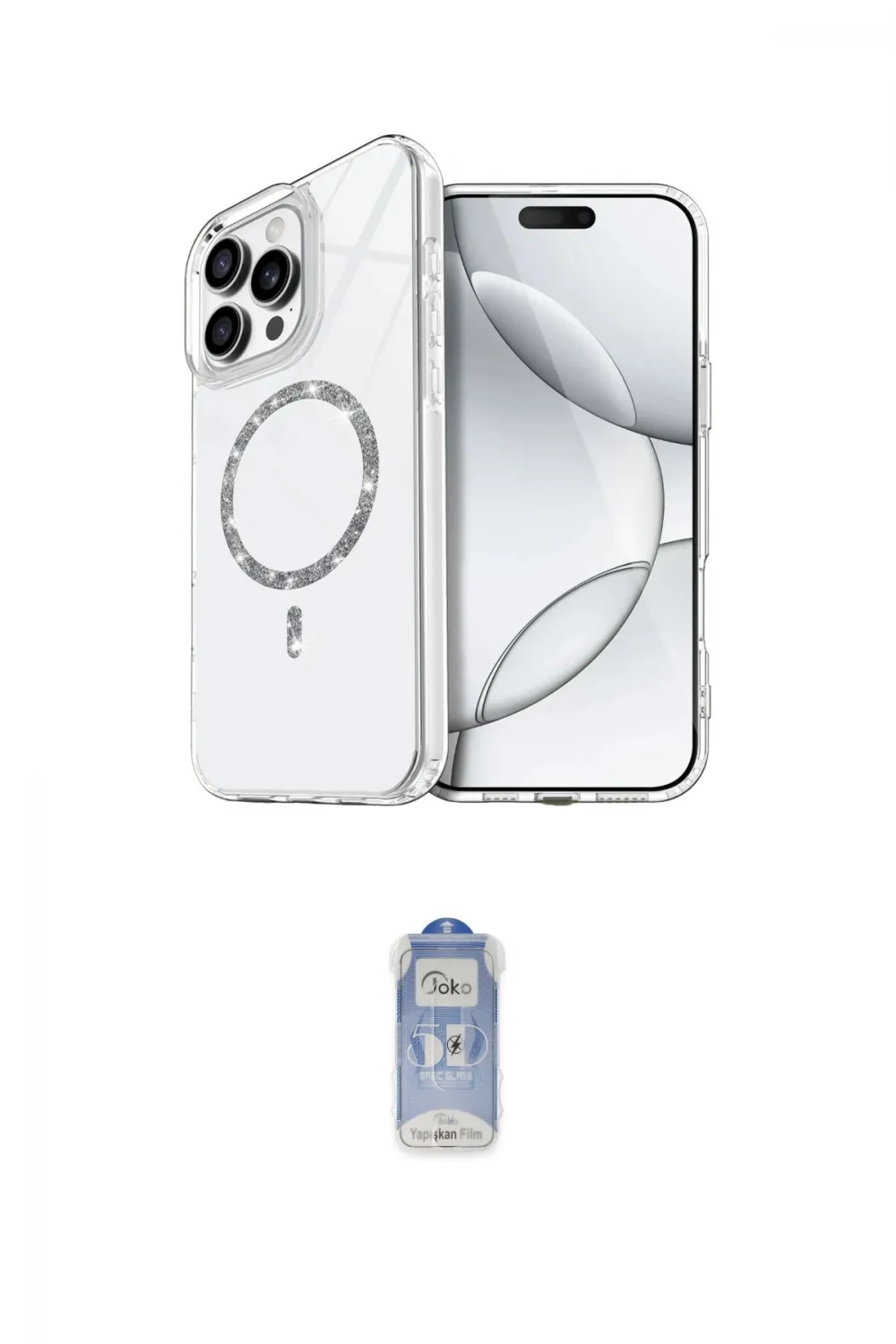 ieg™ iPhone 15 Pro Max Kılıf Kıvılcım Form Prime - Siyah Joko Magic 5D Cam