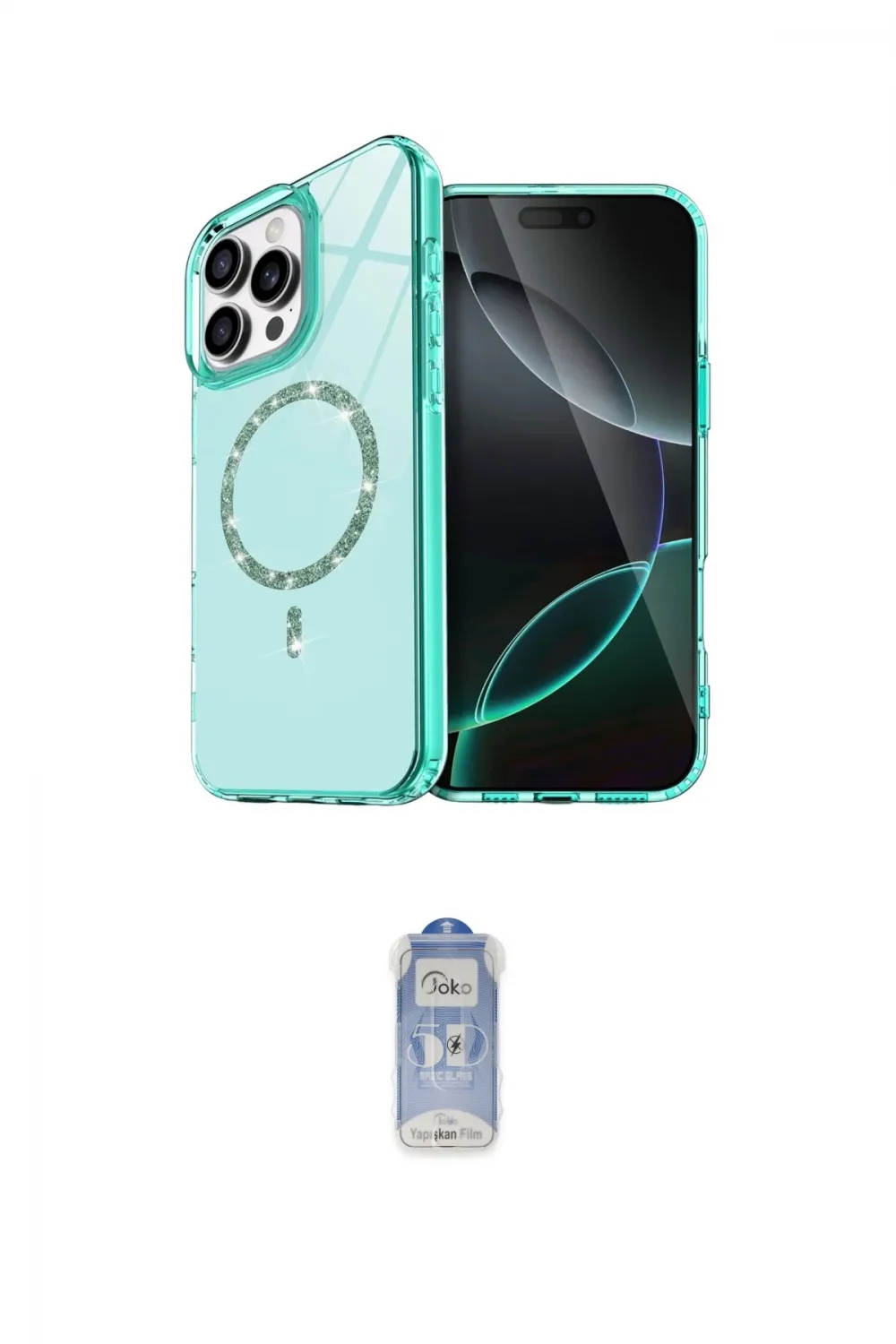 ieg™ iPhone 15 Pro Max Kılıf Kıvılcım Form Prime - Siyah Joko Magic 5D Cam