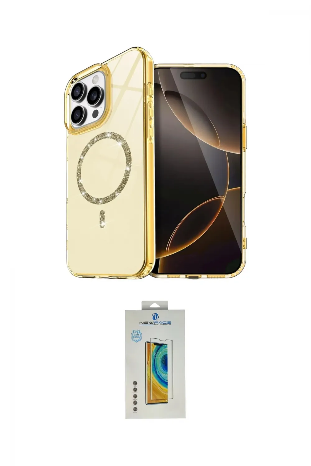 ieg™ iPhone 15 Pro Max Kılıf Kıvılcım Form Prime - Siyah Polymer Nano Ekran Koruyucu