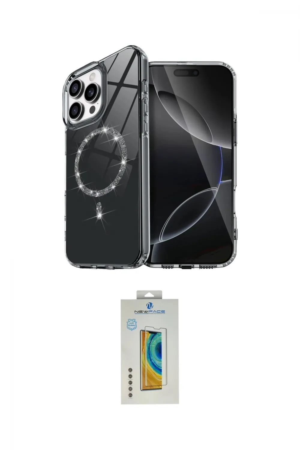 ieg™ iPhone 15 Pro Max Kılıf Kıvılcım Form Prime - Siyah Polymer Nano Ekran Koruyucu