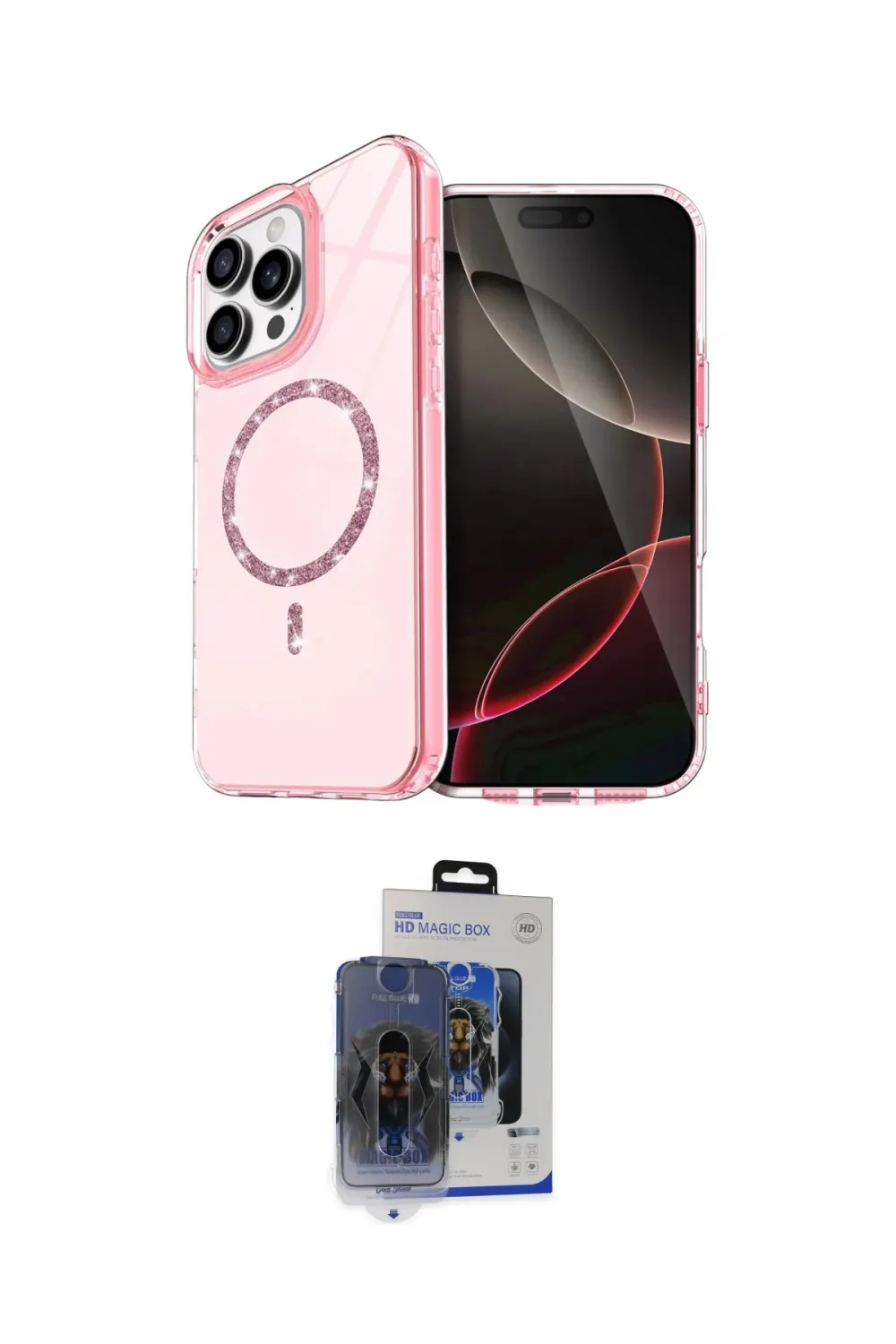 ieg™ iPhone 15 Pro Max Kılıf Kıvılcım Form Prime - Siyah Vanessa Magic Cam