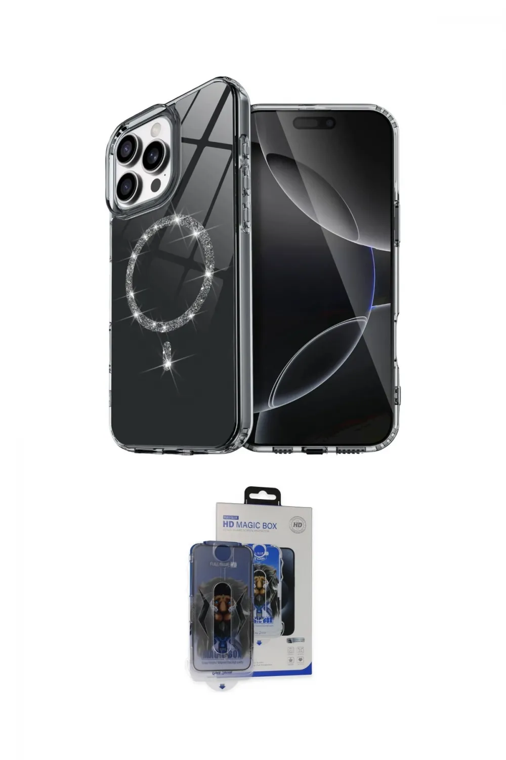 ieg™ iPhone 15 Pro Max Kılıf Kıvılcım Form Prime - Siyah Vanessa Magic Cam